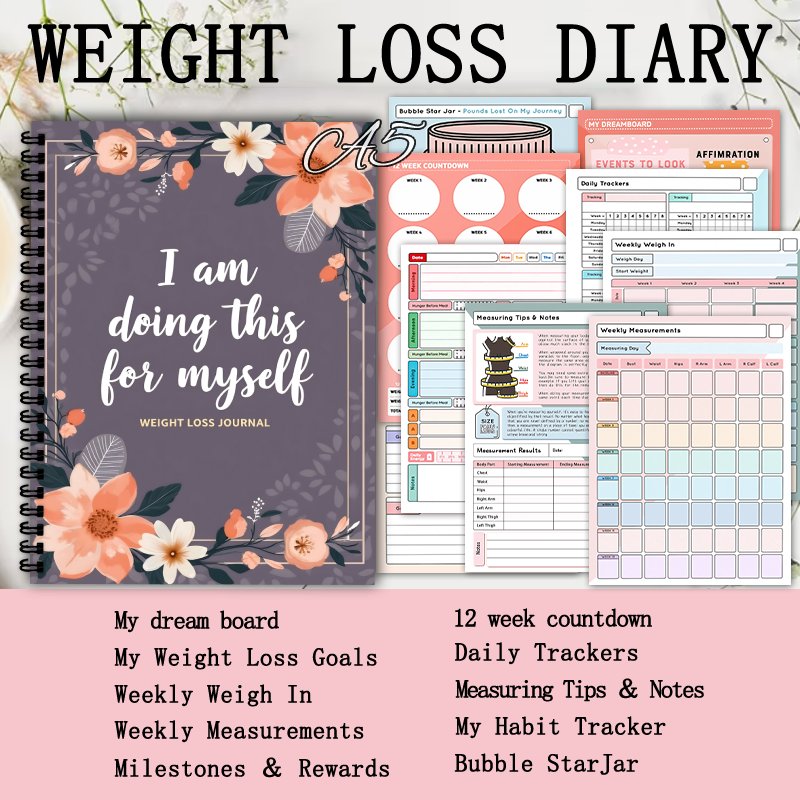Дневник похудения формата А5,  – обзор и цена Fitness Journal Planner